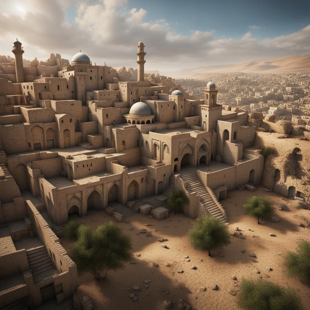 Detailed Matte Painting of Palestine in Fantasy Style