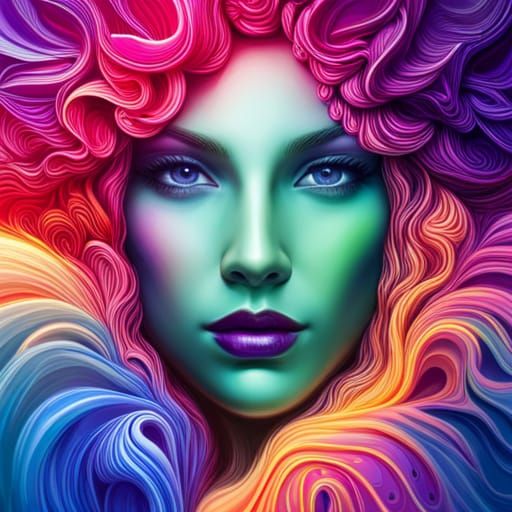 Colorful Mandala Woman in Splash Art Style