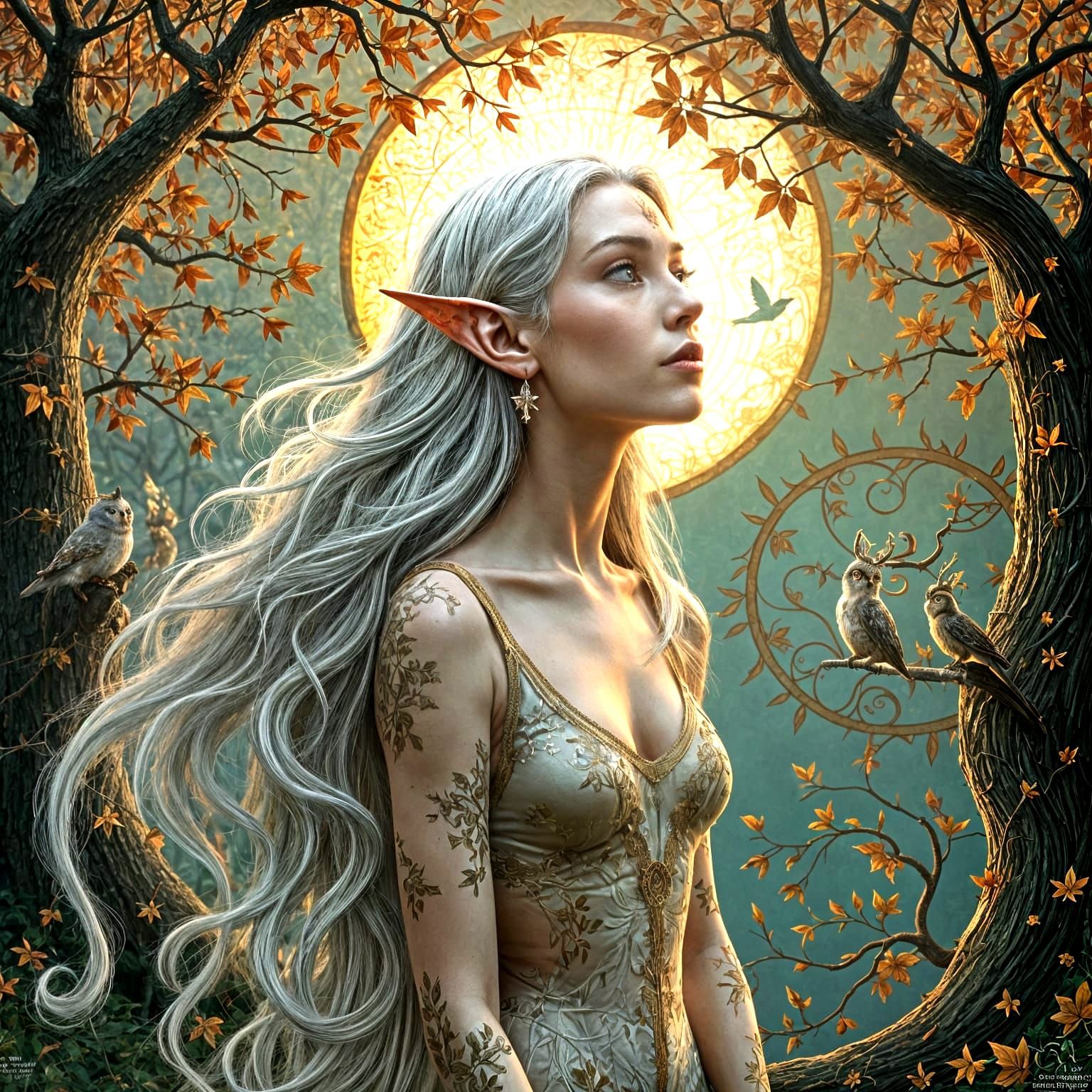 Enchanted Elf in Art Nouveau Style