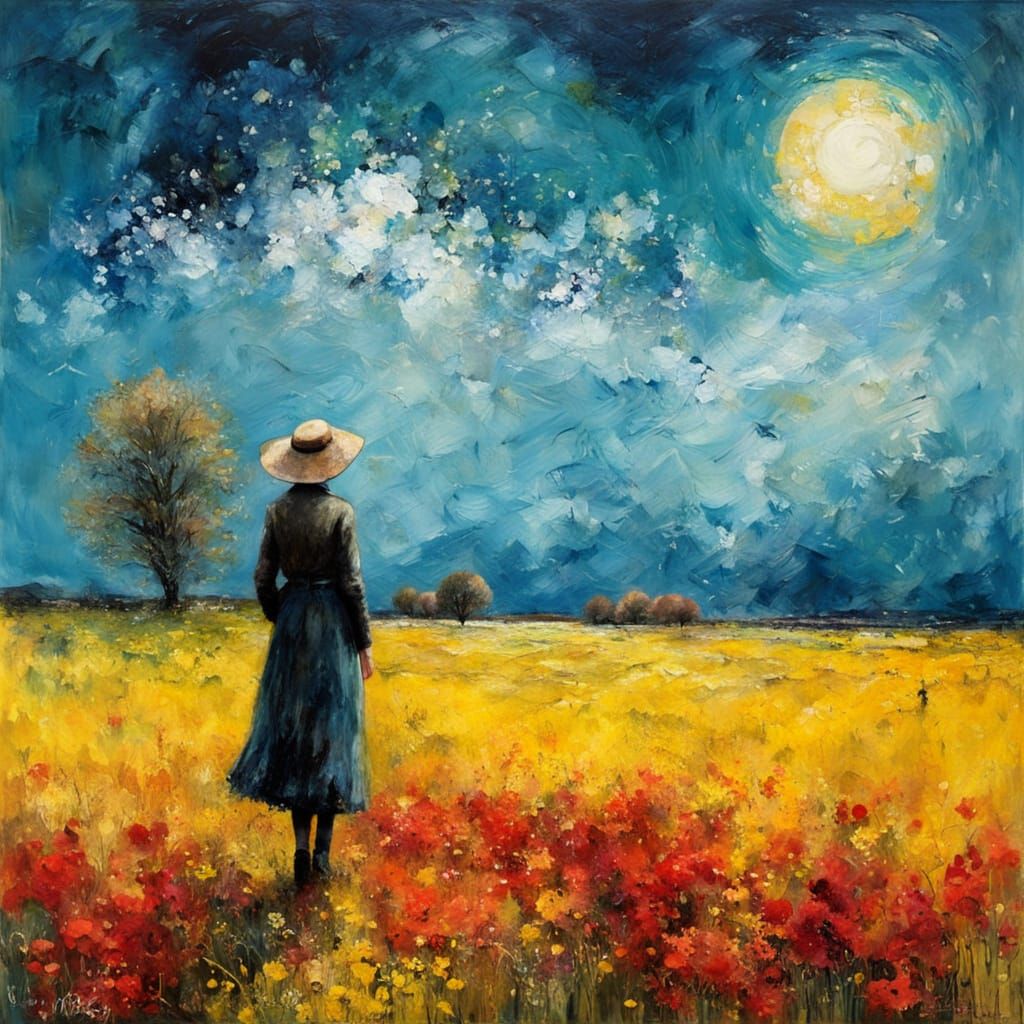 Vibrant Spring Landscape in Expressionist Impasto Style