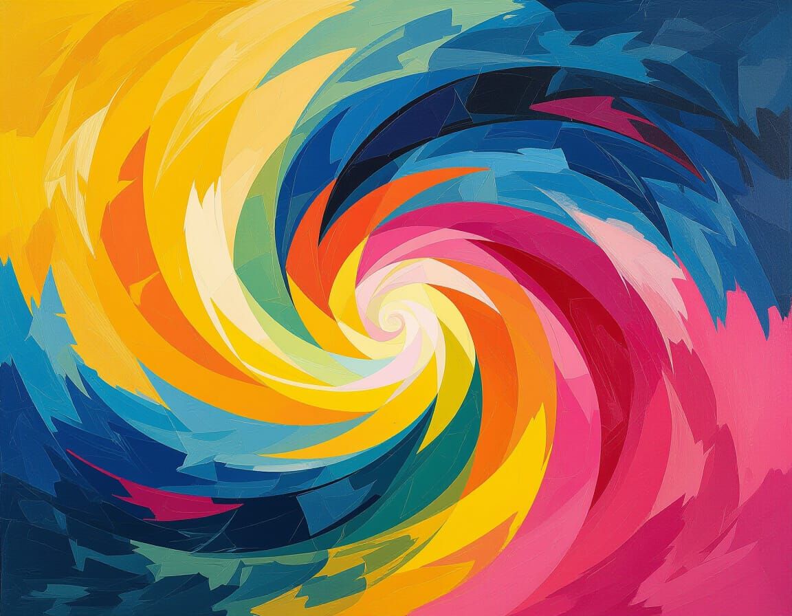 Vibrant Abstract Excitement: Ascending Motion and Optimism