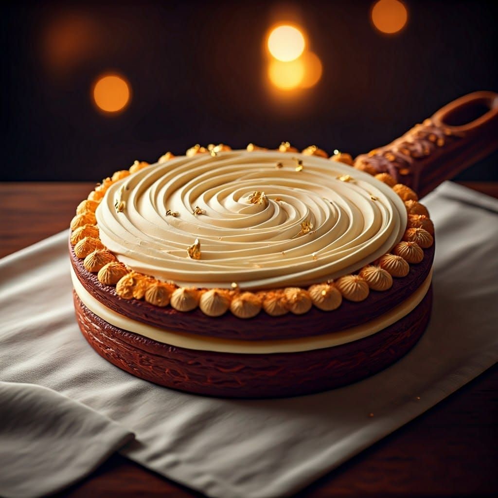 Golden Brown Pan Cake in Hyper-Realistic 3D