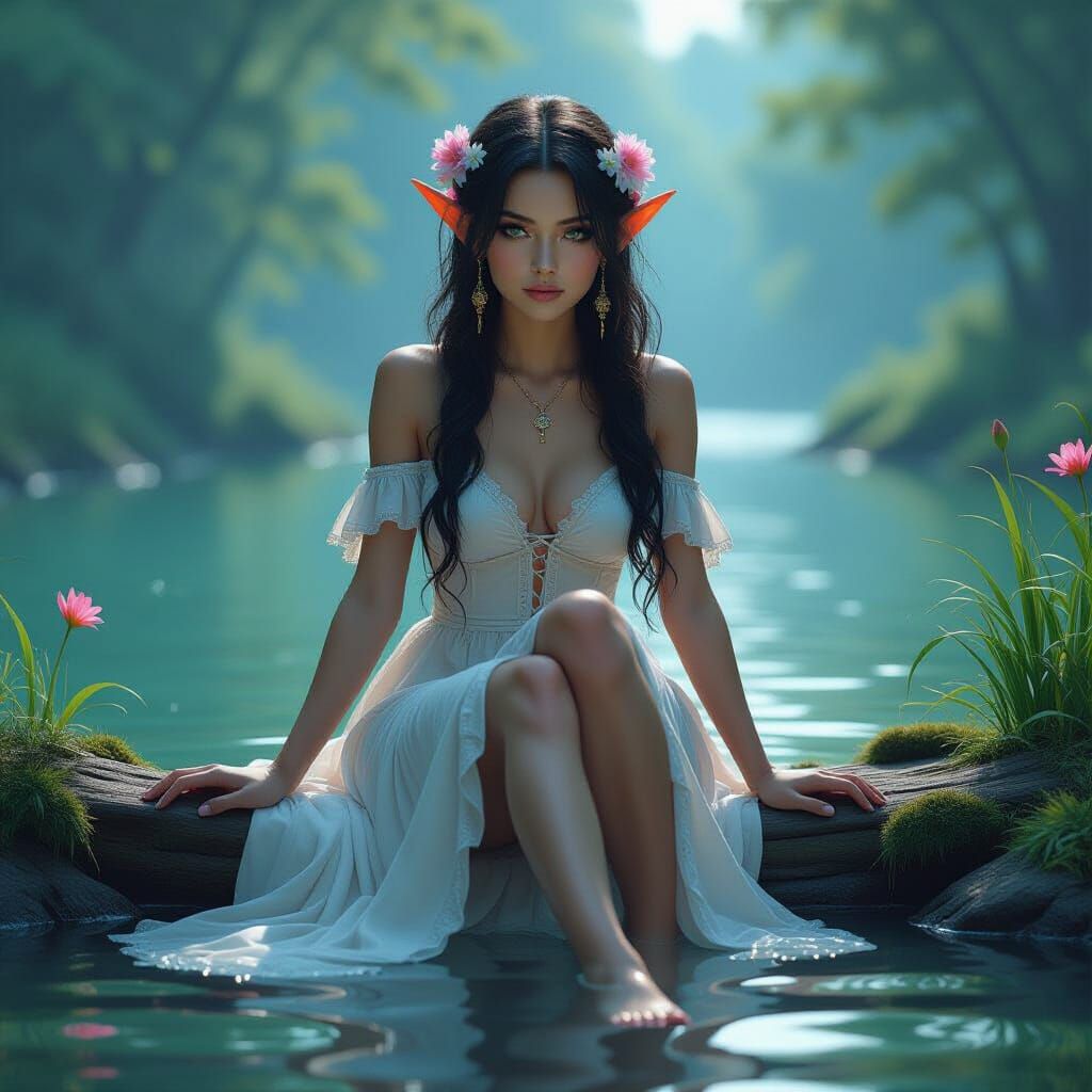 A Photo in alcohol ink, hyper realistic, tipsy fantasy adora...