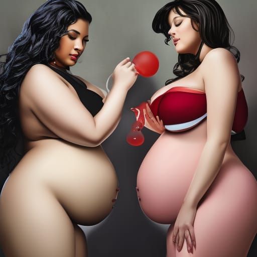 Epic Fantasy: Two Women Inflating Bellies