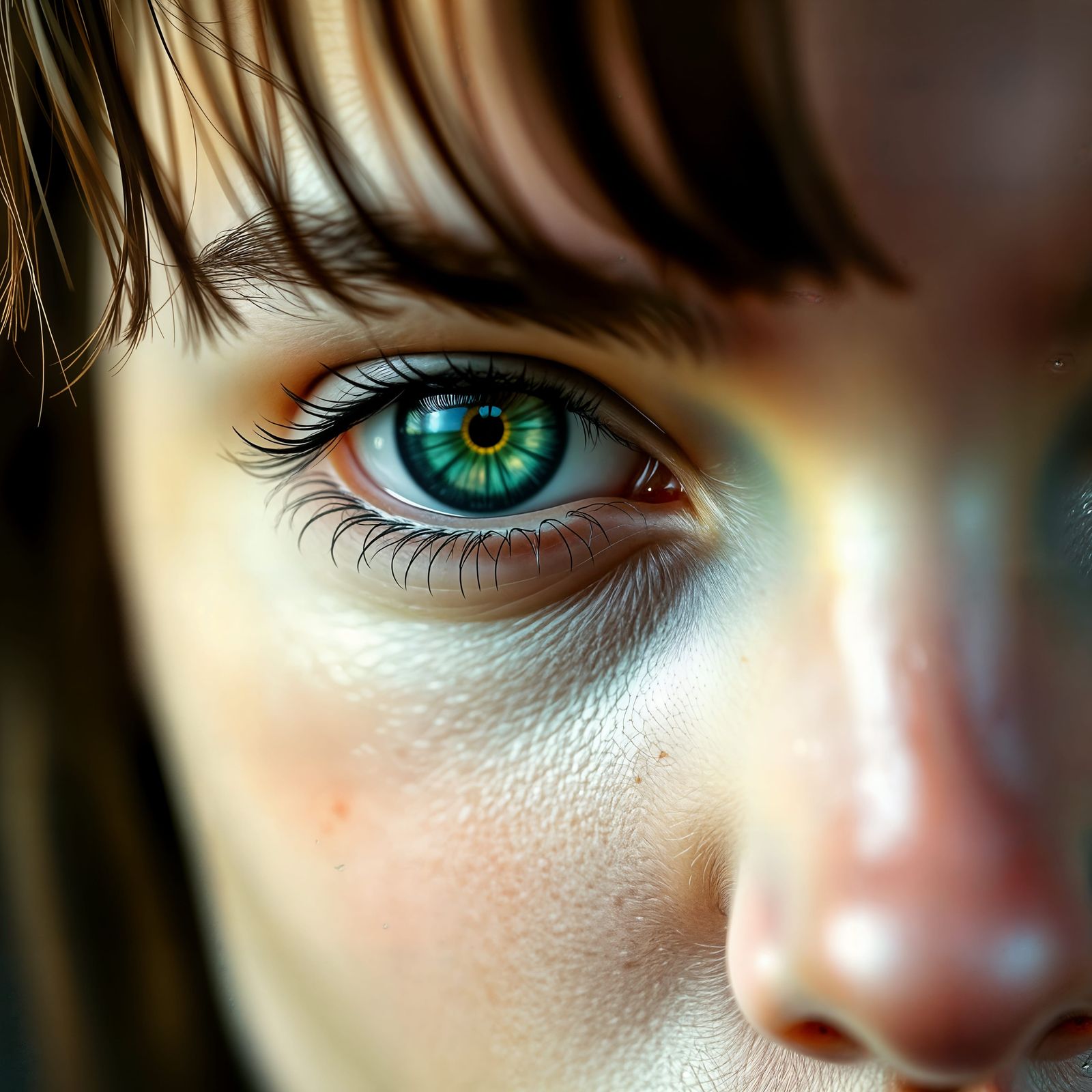 Emerald Goddess: A Hyper-Realistic Portrait of Intense Green...