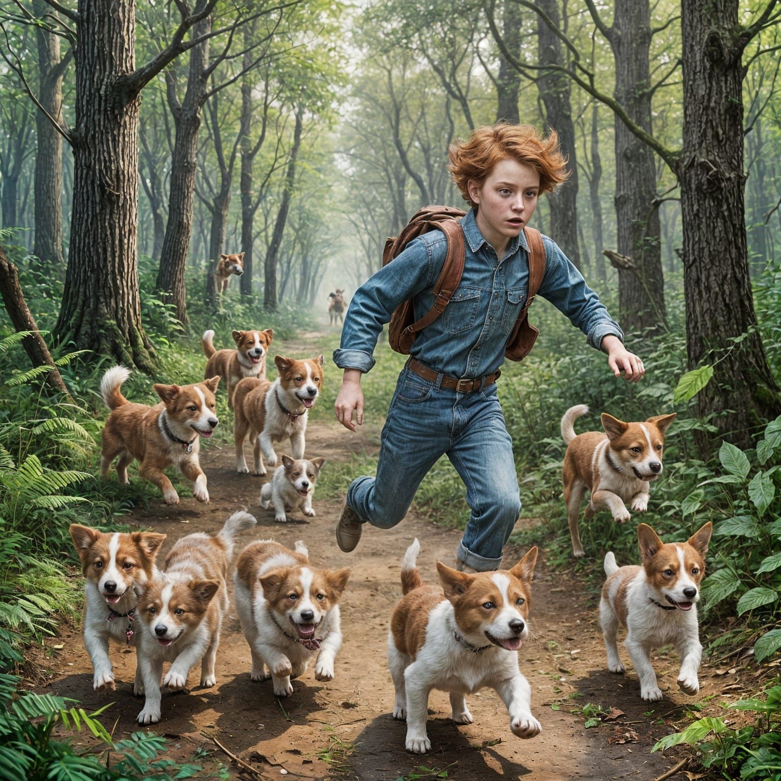 A surrealist scene with fantastical elements, showcasing a l...