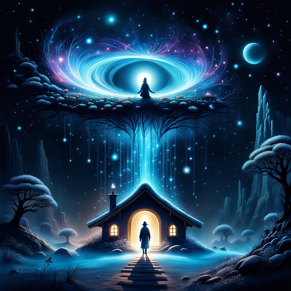 Dreamscape Astral Projection: Whimsical Illustration