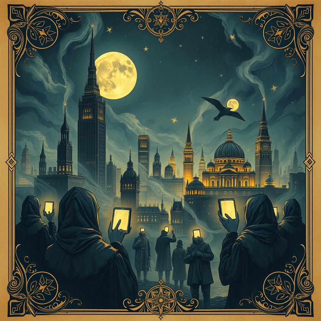 Mystical Book Reveals Eerie Cityscape in Surreal Style