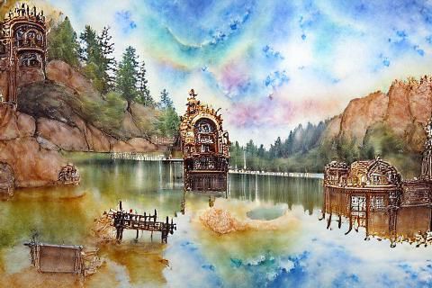 Steampunk Lake Shrine: A Technological Marvel