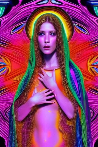 Mary Magdalene in Psychedelic Futuristic 8K Art