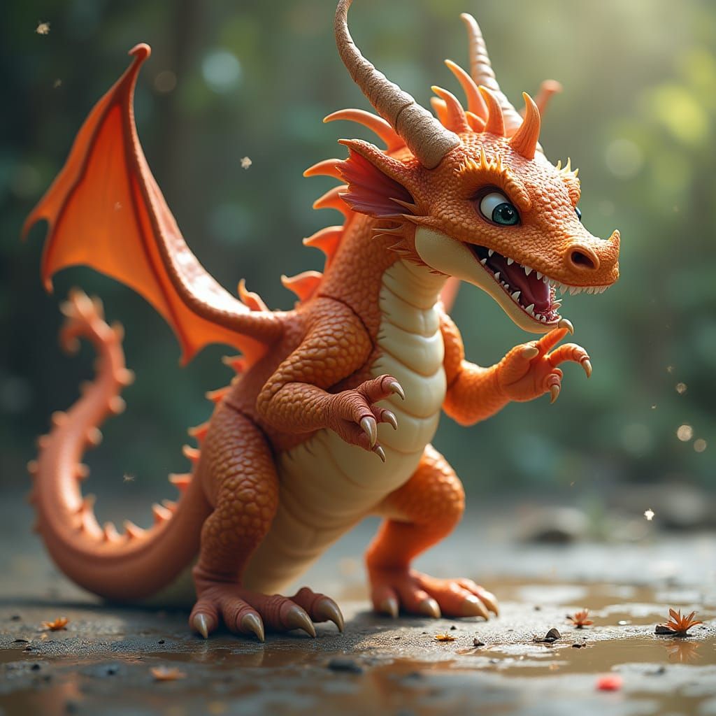 Dragon Performs Acrobatic Gymnastics Routine