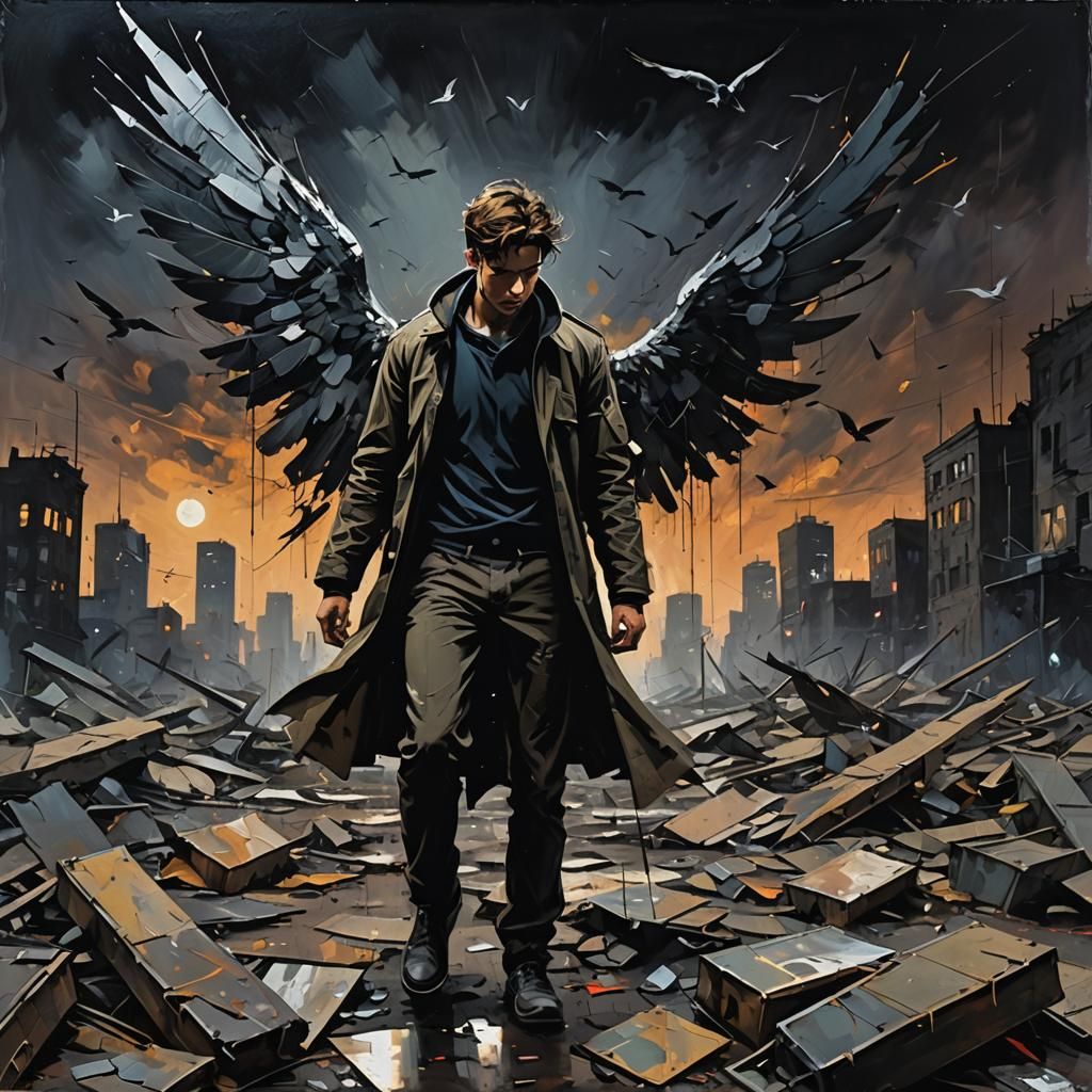 Macabre Fairy in Red Fabric: A Burtonesque Photo