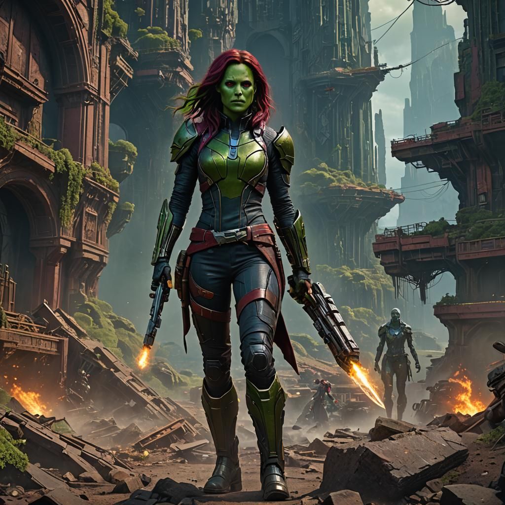 Kristen Stewart as Gamora: Detailed Fantasy Portrait