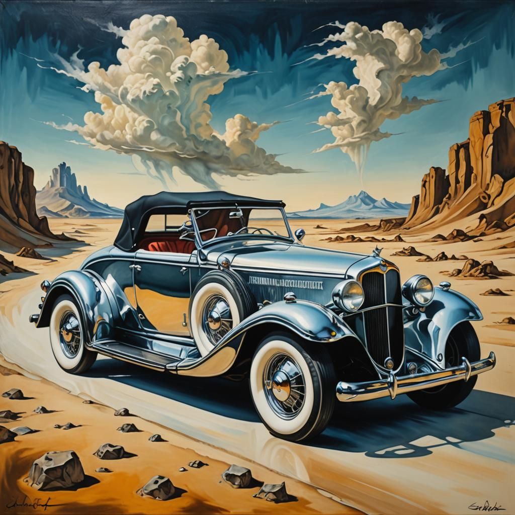Art deco chrome roadster