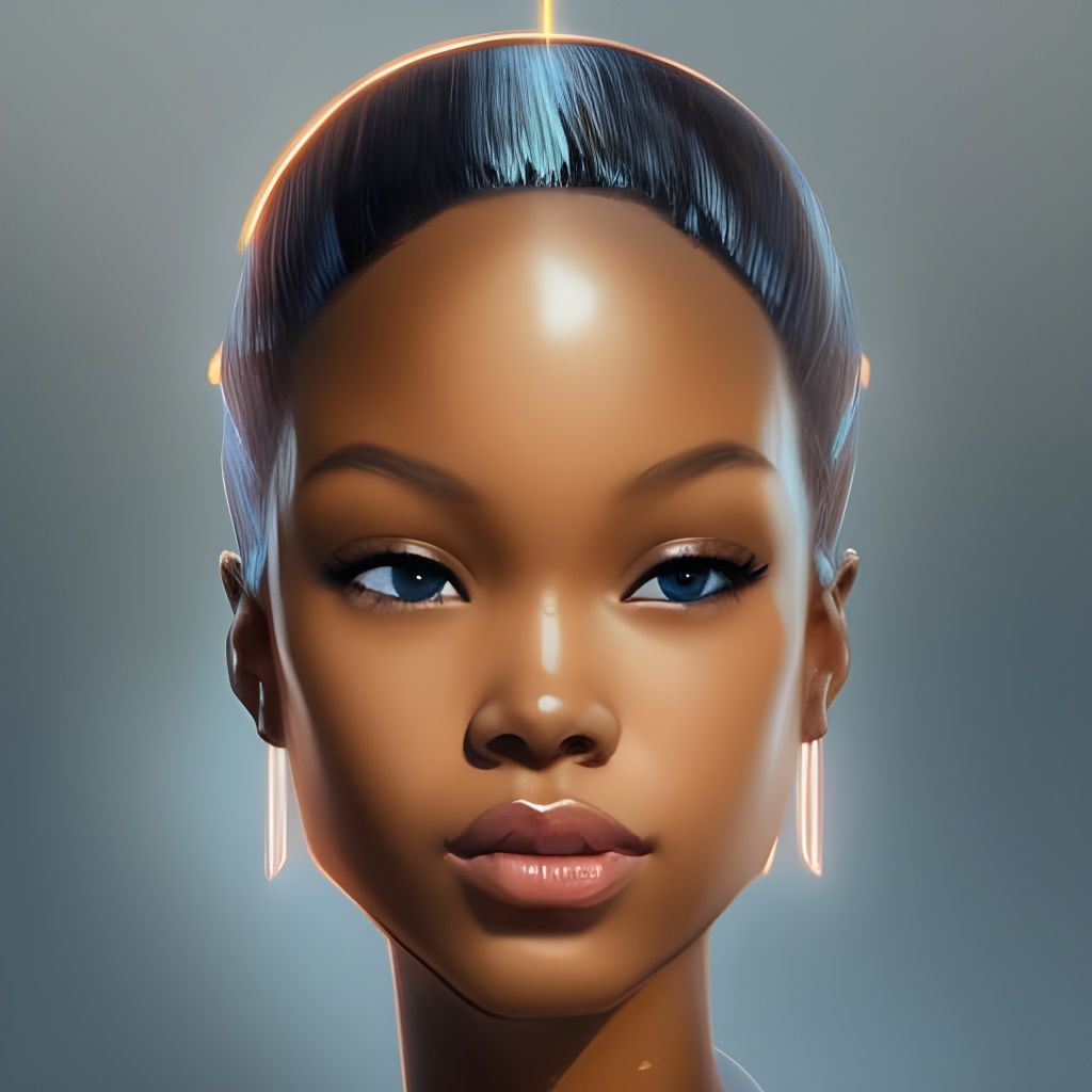 Black Barbie Portrait in Hyperdetailed Digital Art