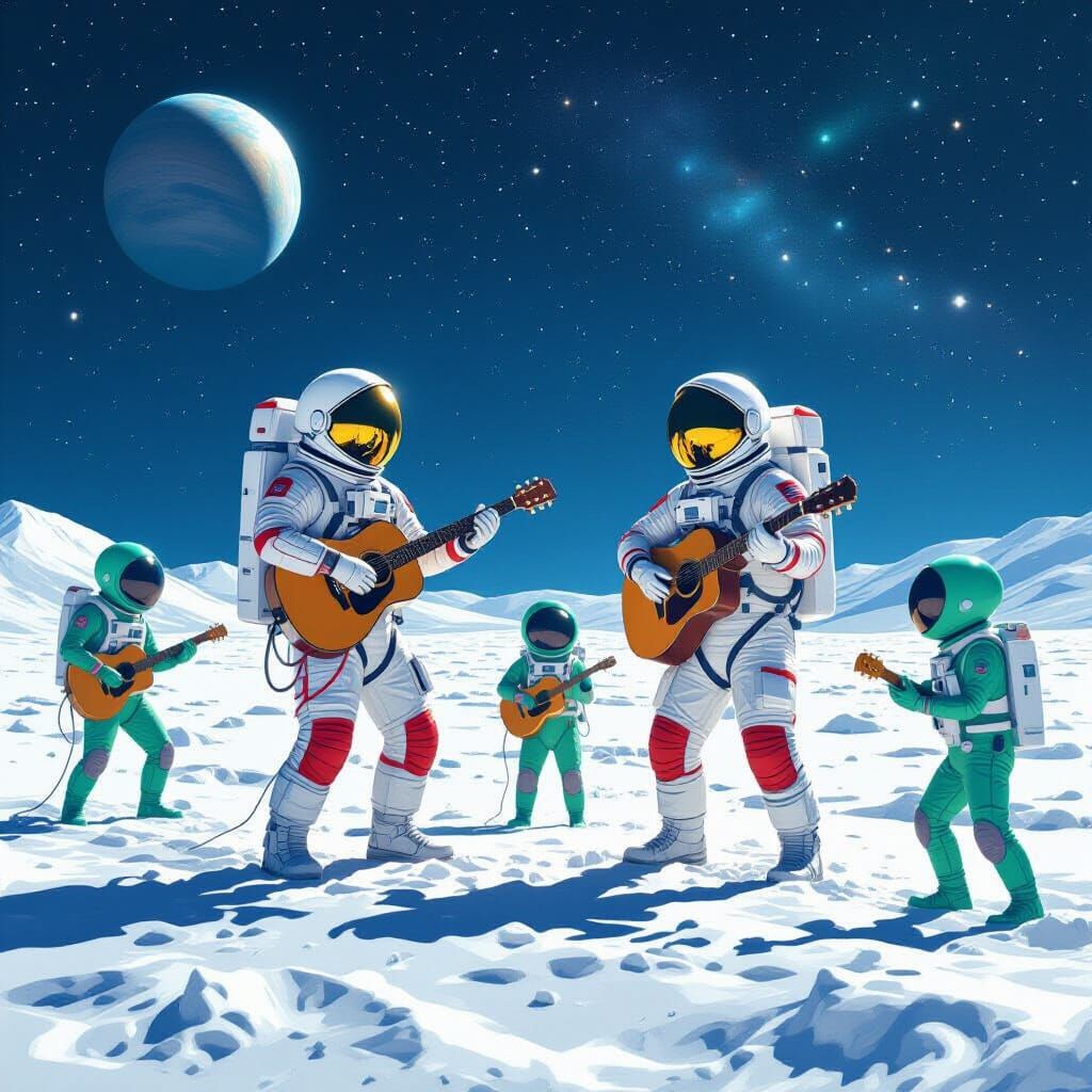Astronaut Rock Concert on the Moon for Aliens