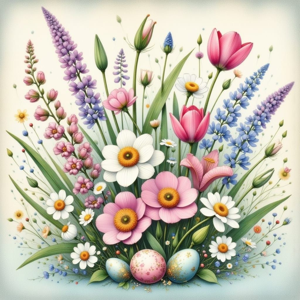 Surreal Spring Florals in Whimsical Shabby Chic Style