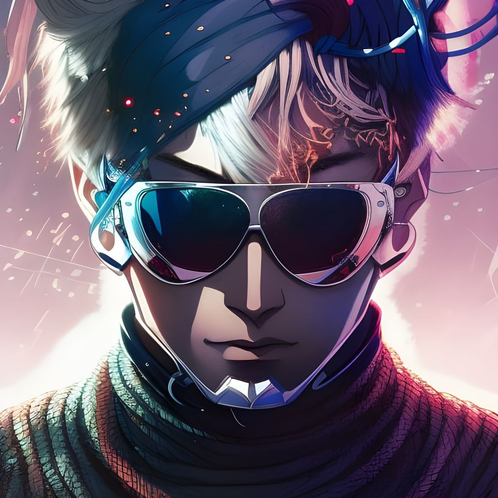 Anime Man Portrait in Cyberpunk Style, Detailed 8k