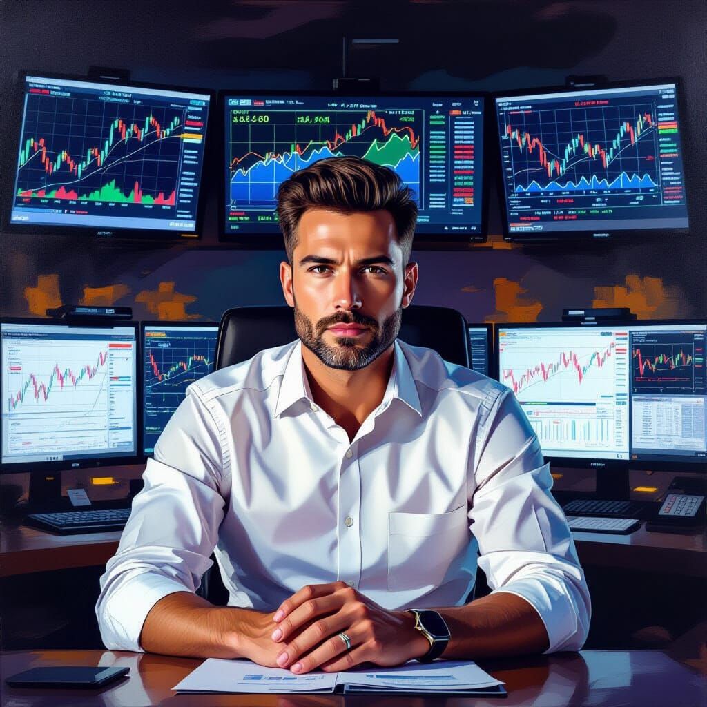 Trader Monitoring Futures Contracts as Digital Oil Painting
