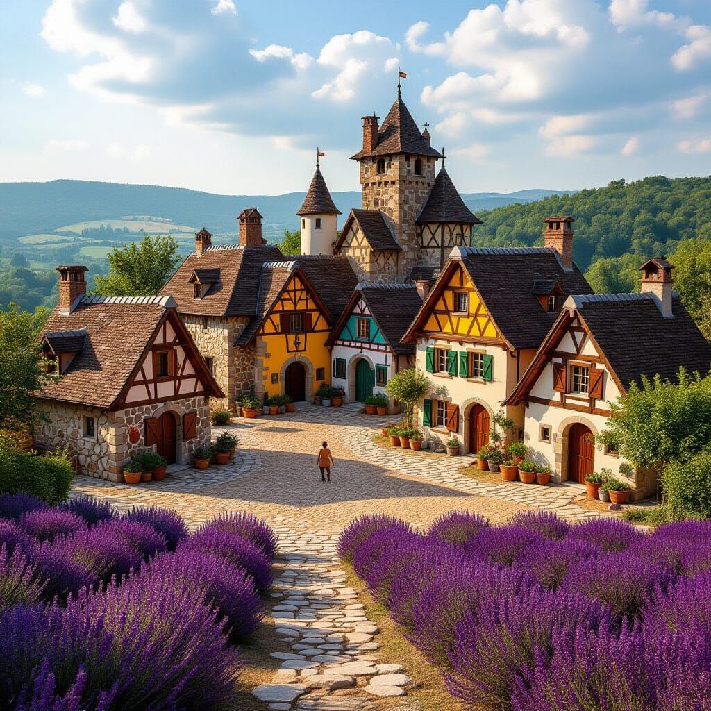 Dynamic Gaul Village Divided into Five Sections