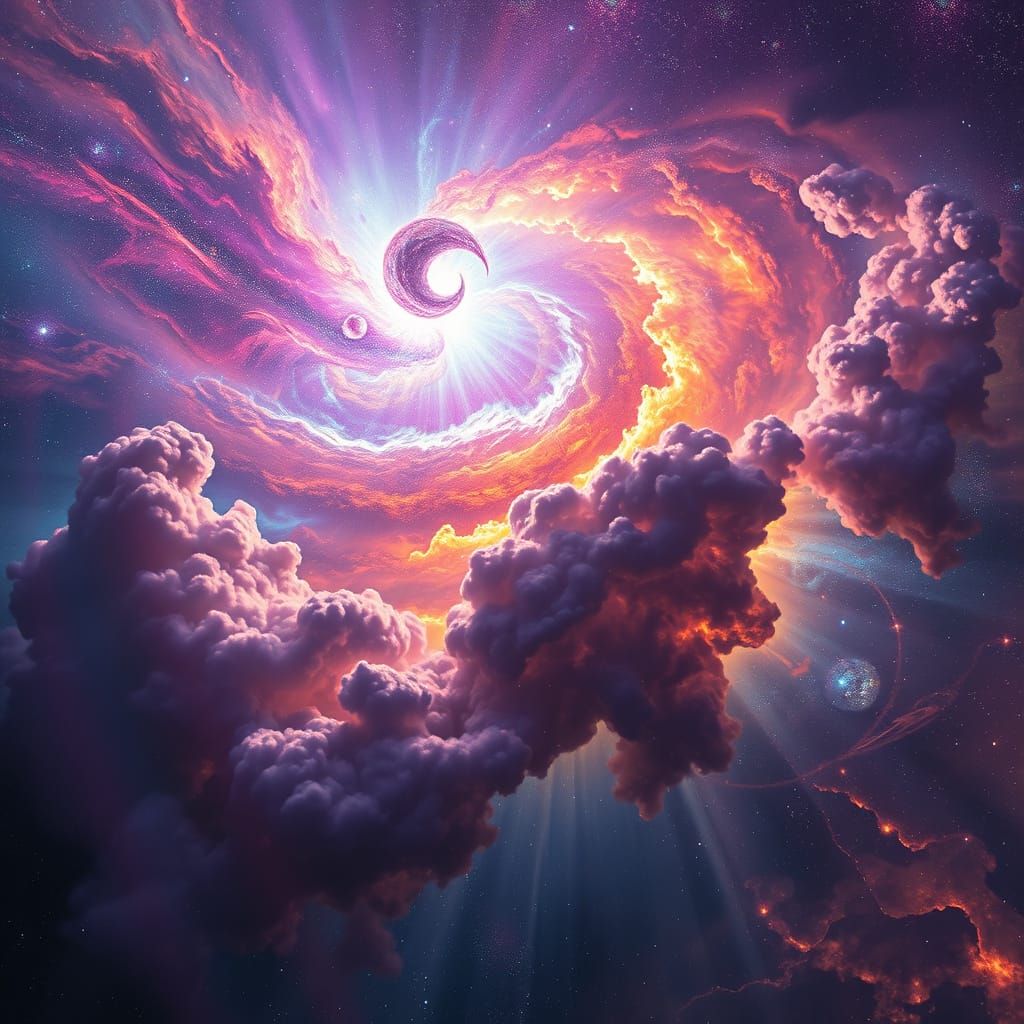 Vibrant Celestial Galaxy in Cyberpunk Style