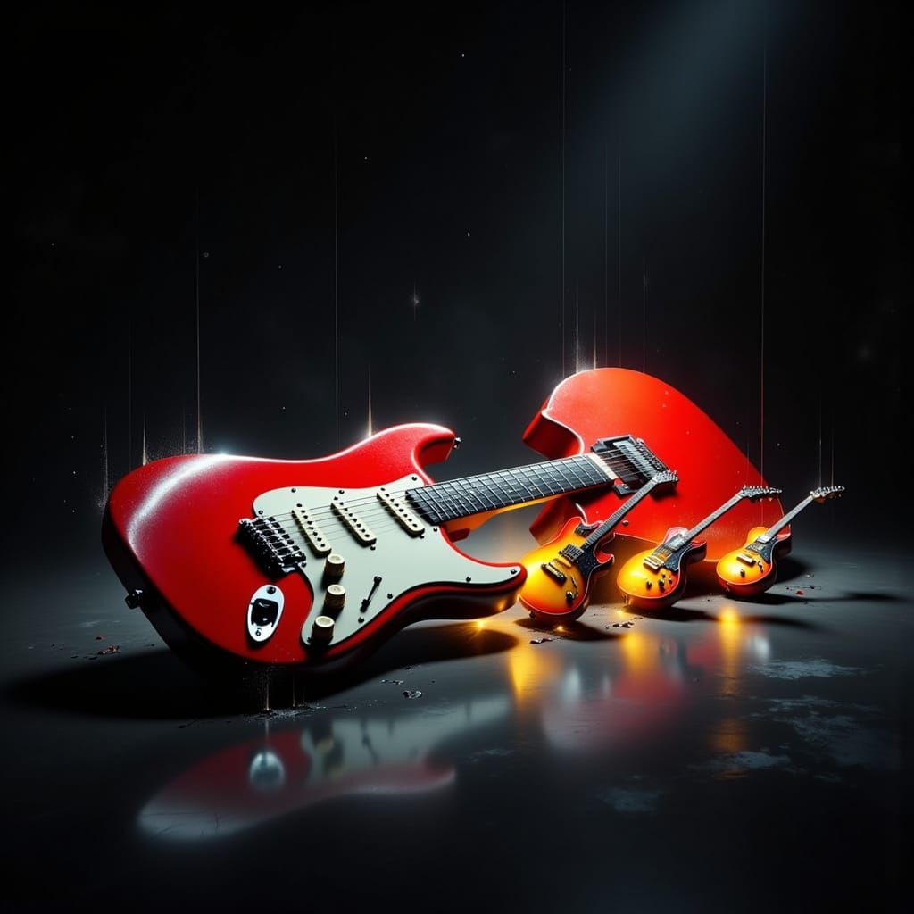 Surreal Guitars Emerge in High Detail, Surreal Realism