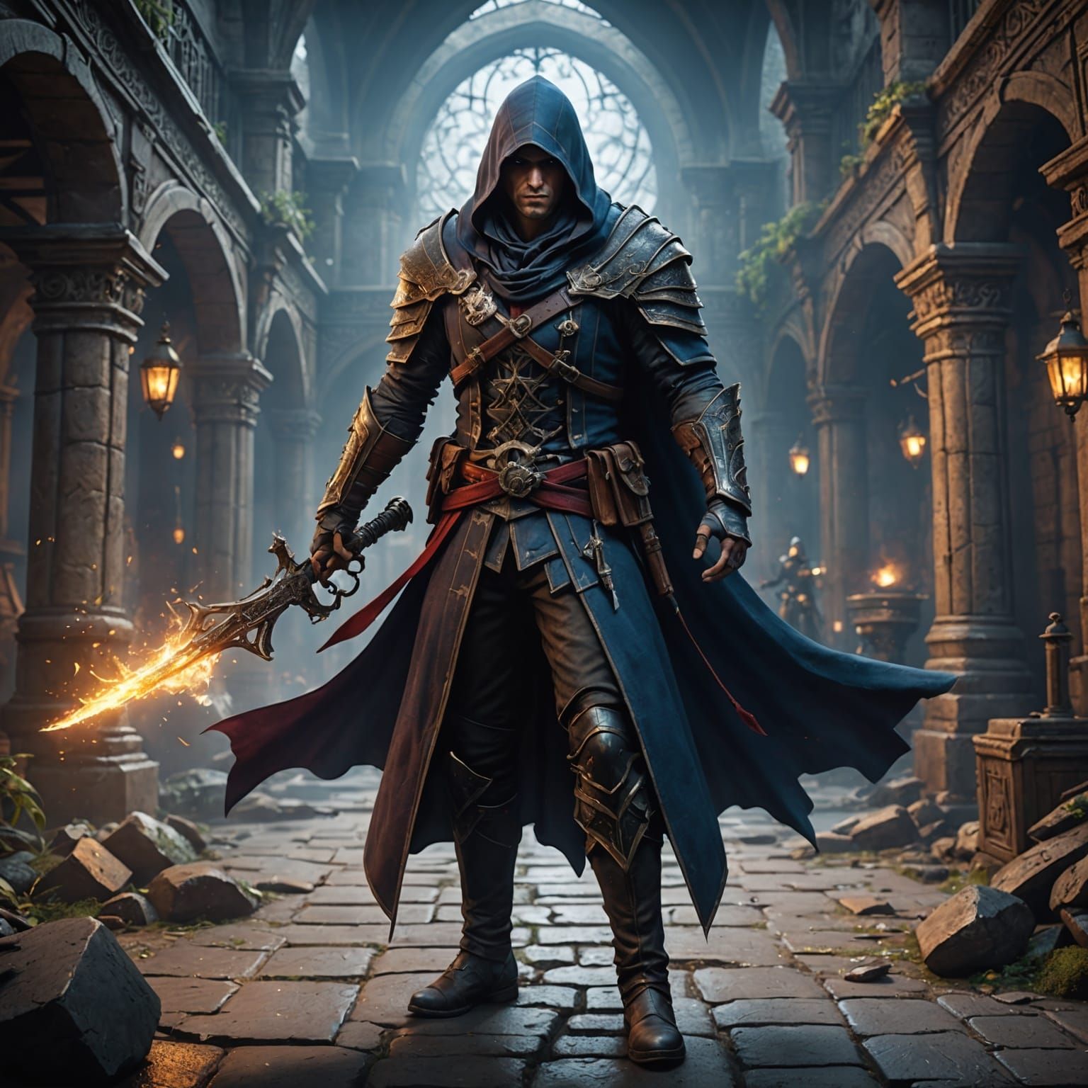 Fantasy Assassin with Magical Abilities