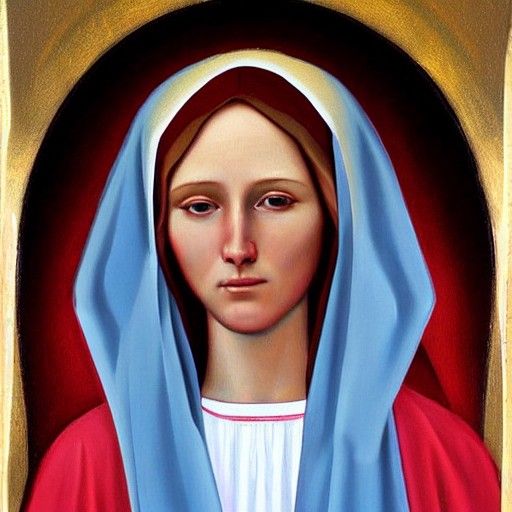 Virgin Mary in Oil Painting Style