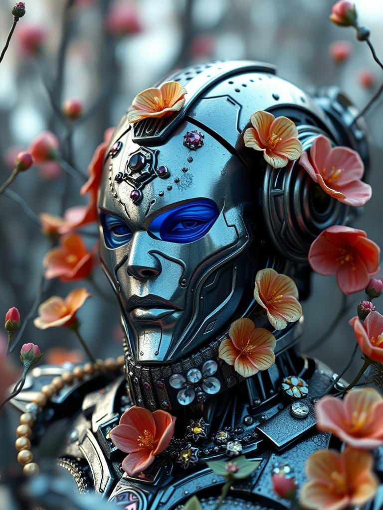 A robot that loves flowers