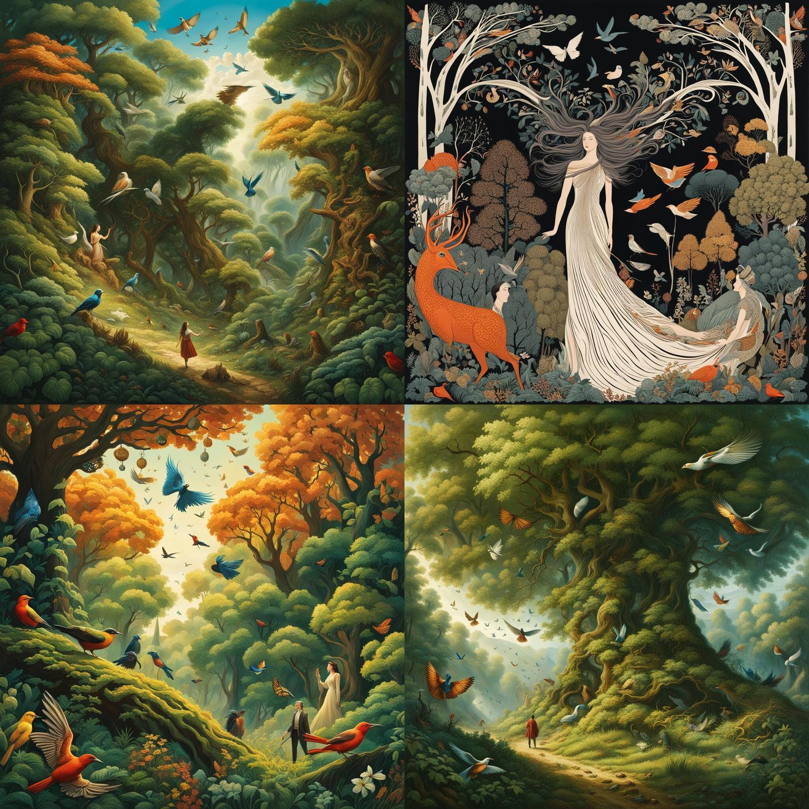 Humanoid Wind Elemental in Forest Scene