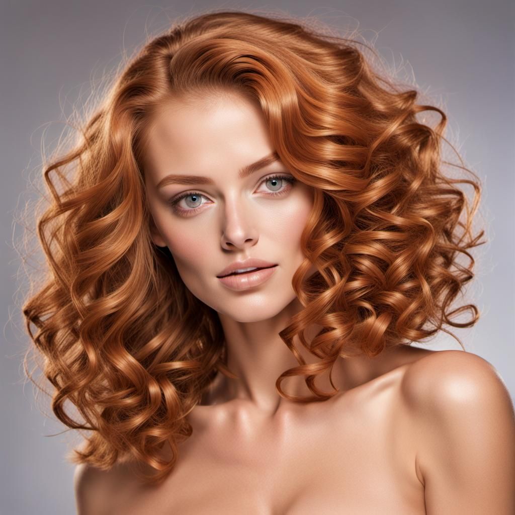 Stunning Brunette with Wavy Hair in Back View