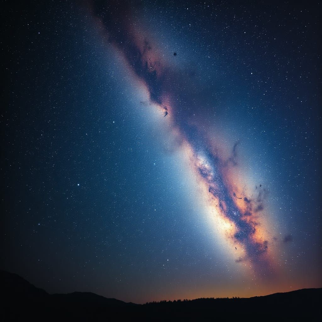 Breathtaking Cosmic Landscape Under Starry Night Sky