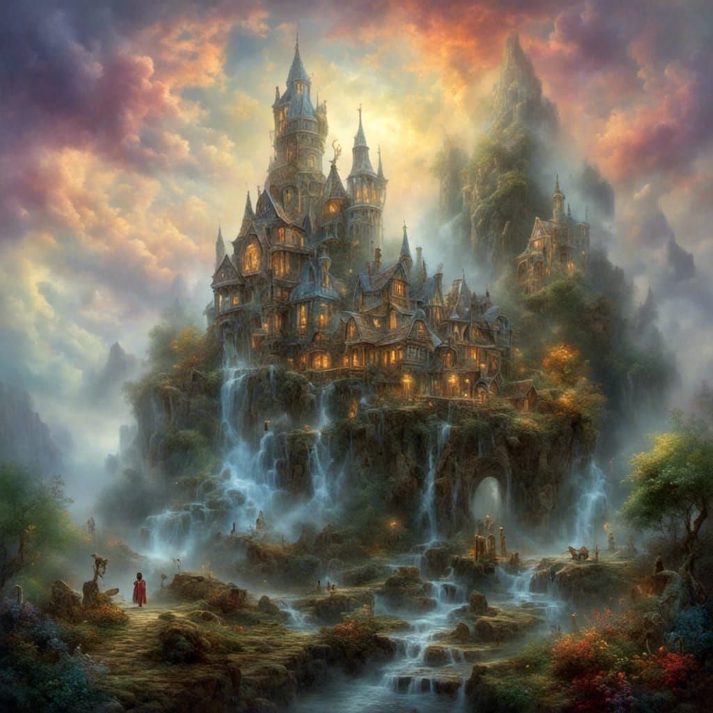 Ethereal Fantasy Landscape in Luminist Style