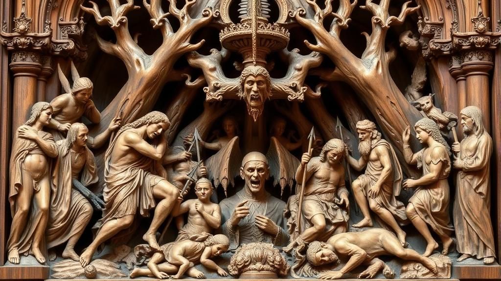 Dante's Inferno: A Gothic Wood Carving