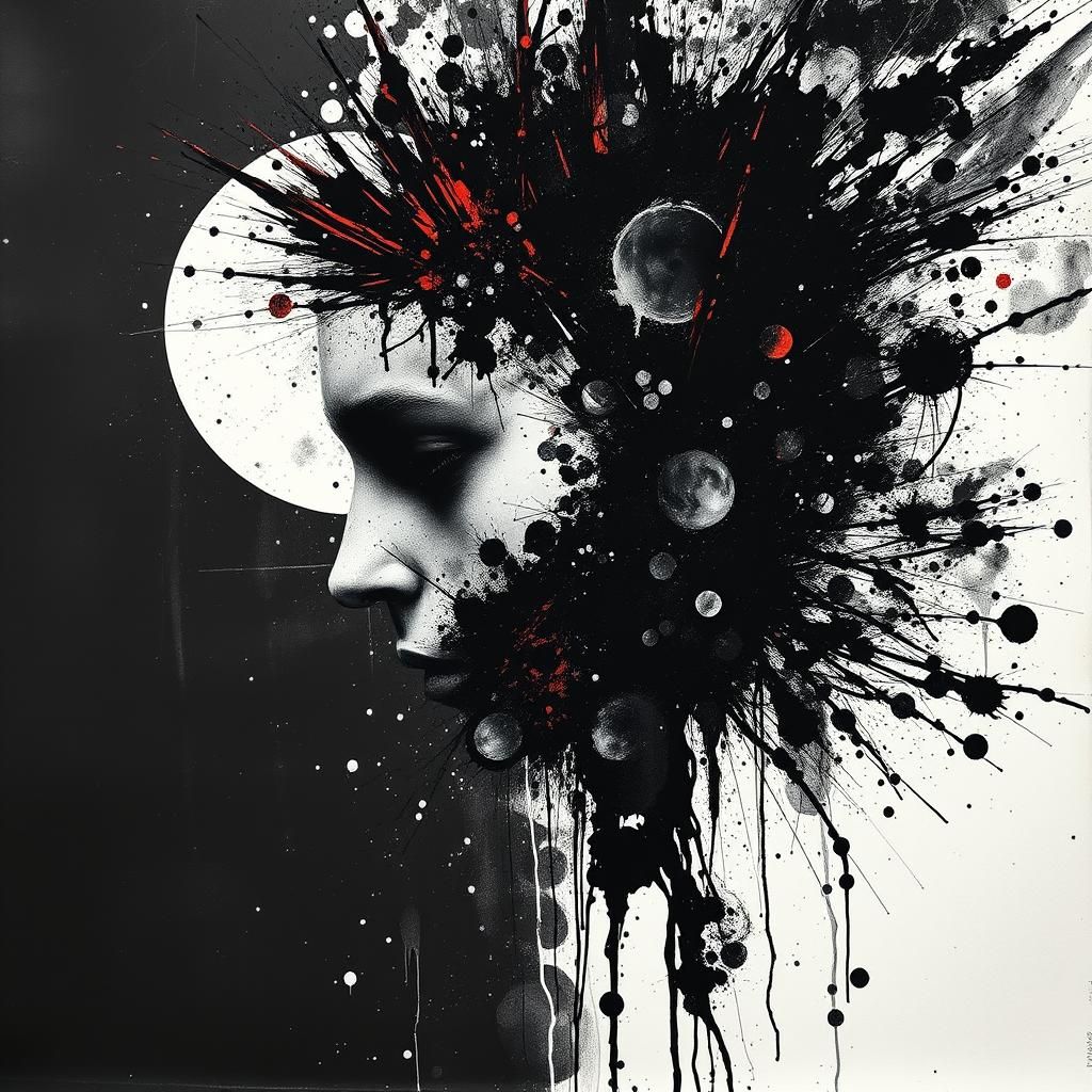 Abstract Explosion: Black, White, and Phosphorescent Colors