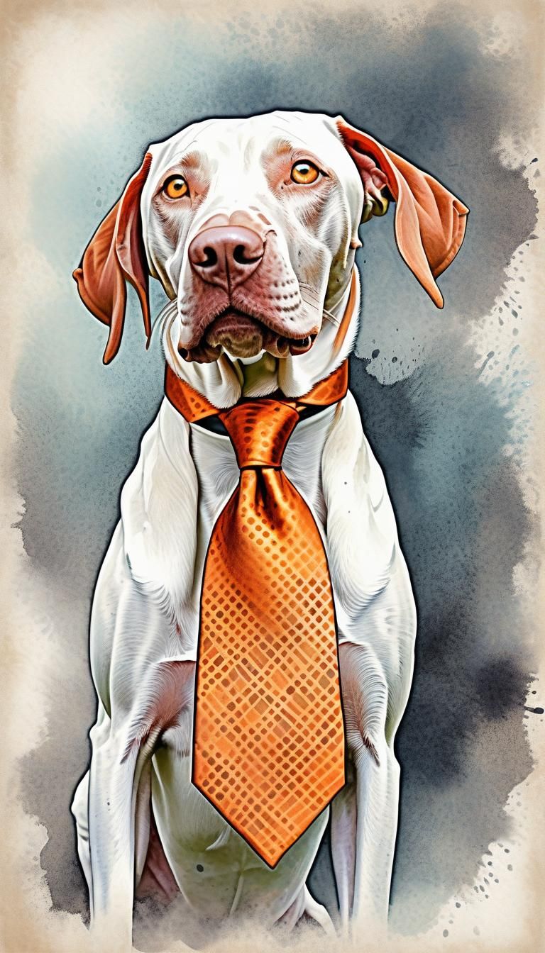 Serene Vizsla Portrait in Translucent Watercolour