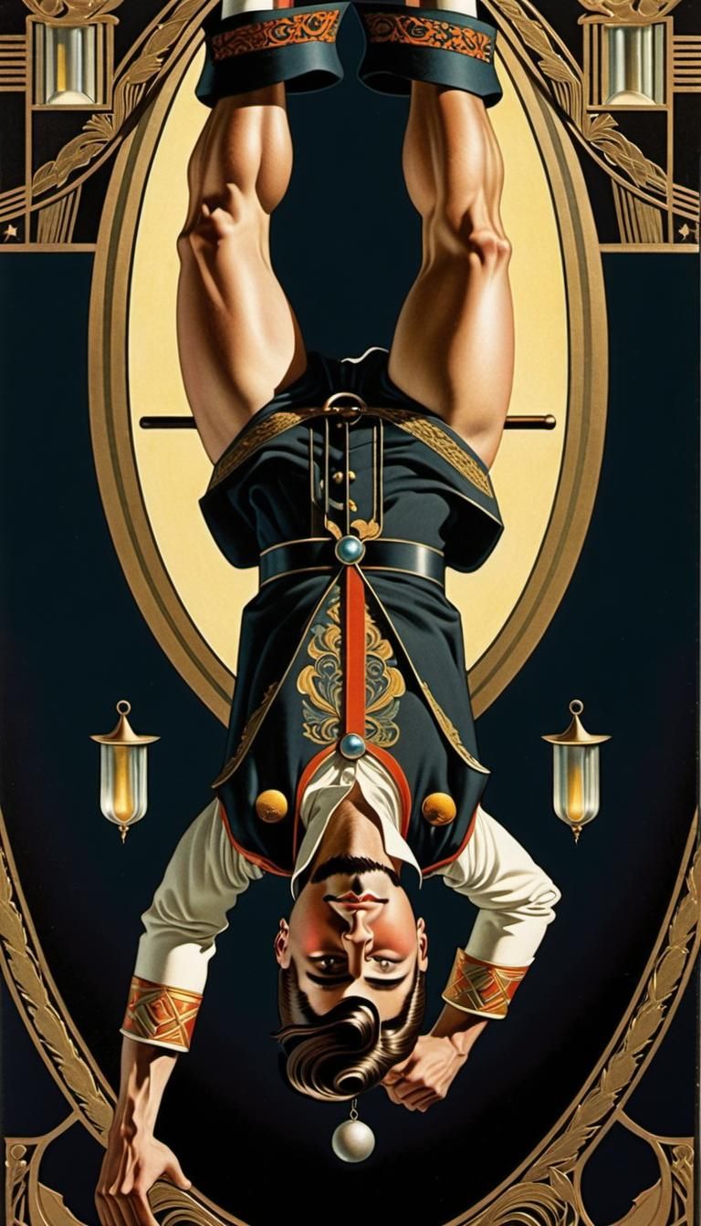 Art Deco Tarot Card: The Hanged Man