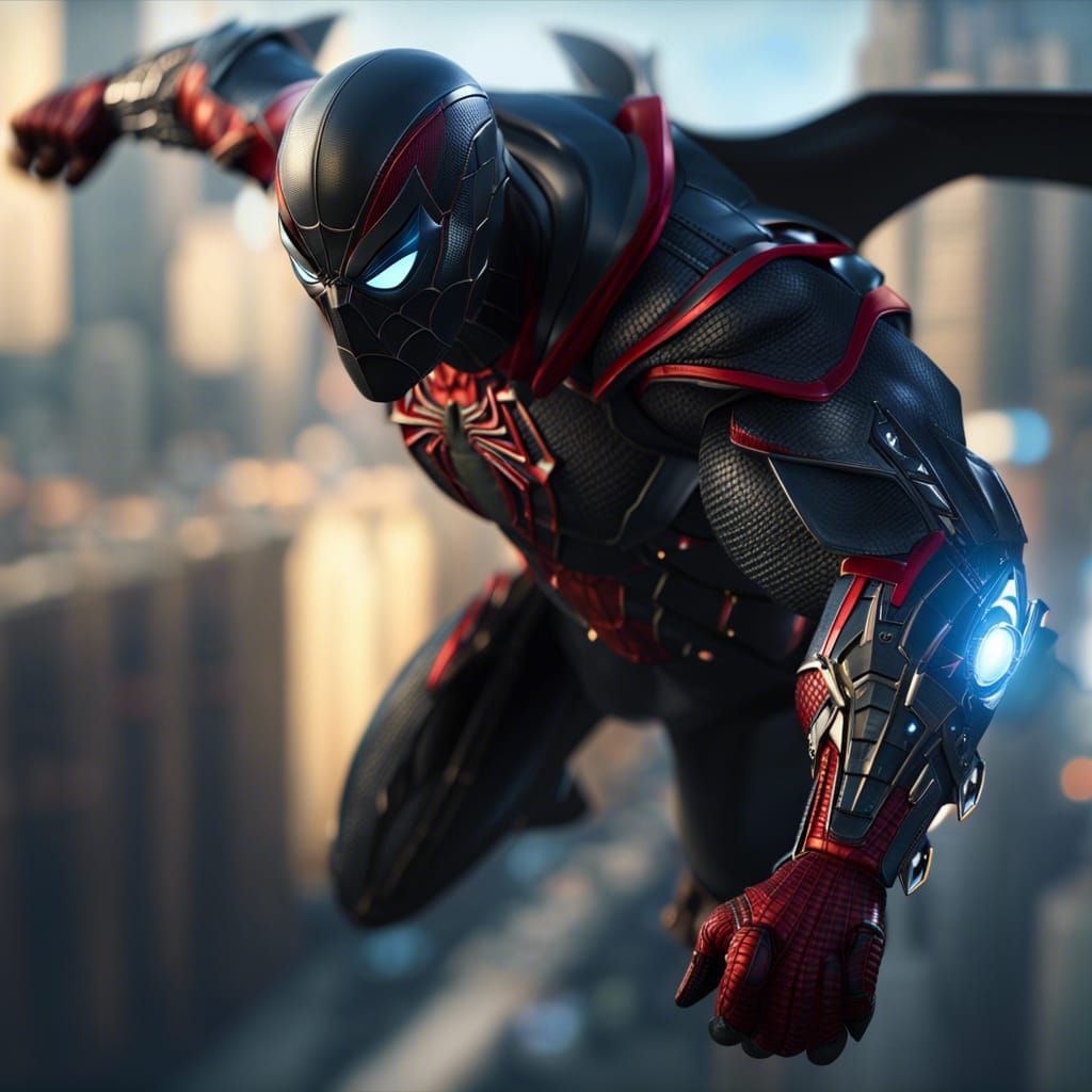 Bat-spiderman cyborg