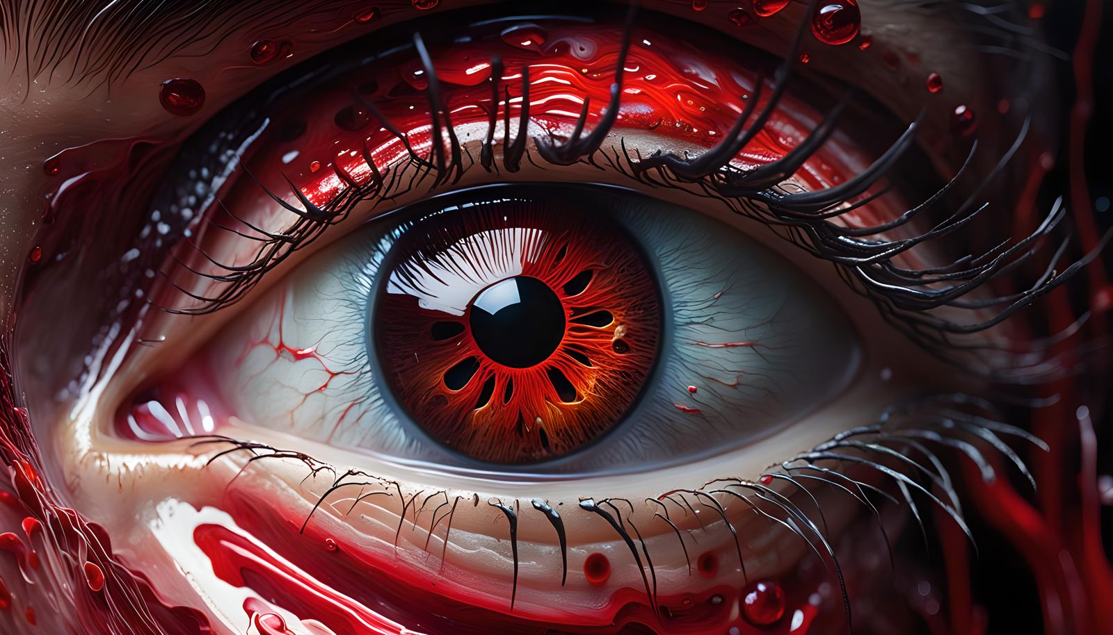 Cyborg Eye Autopsy in Photorealistic Oil Painting Style