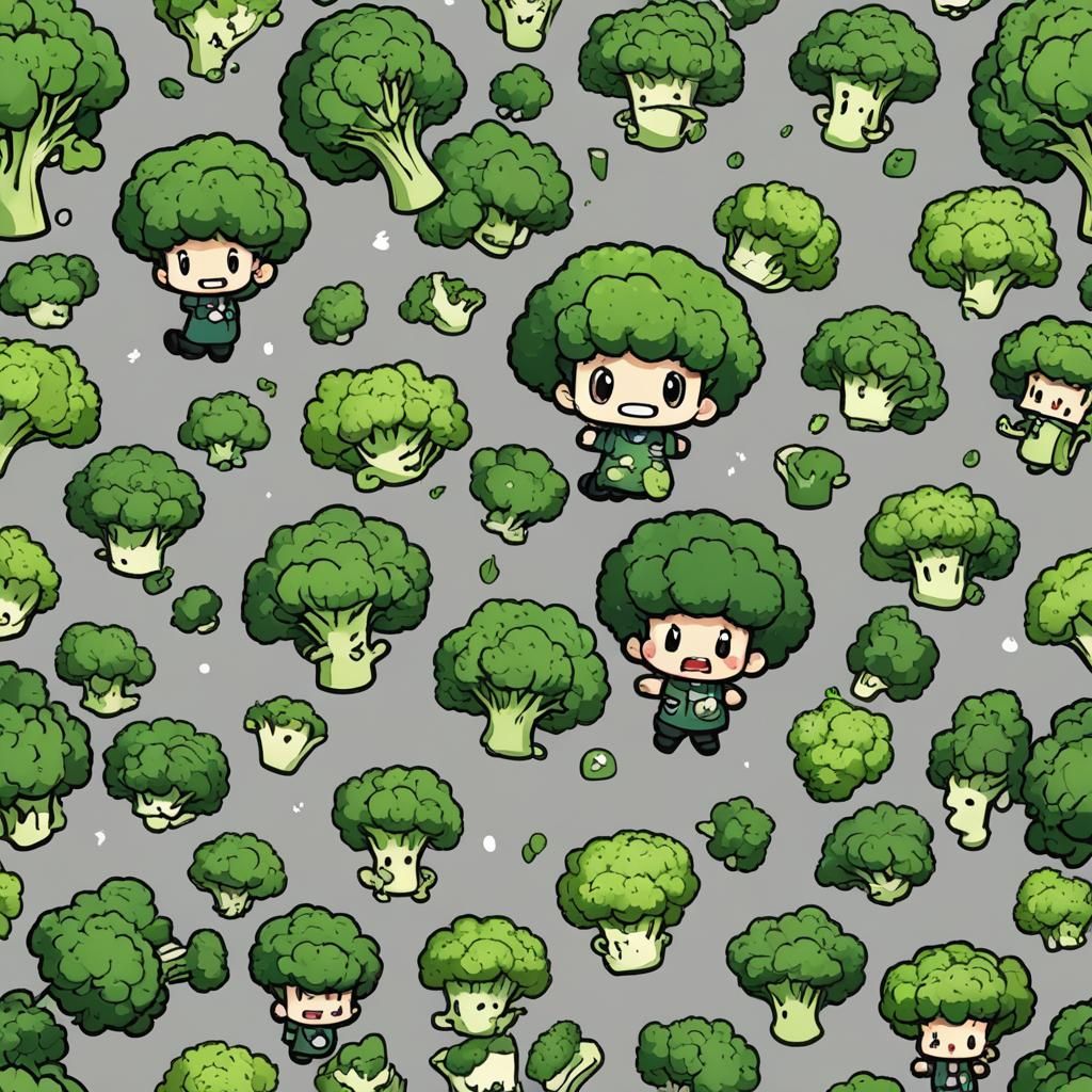 Chibi Broccoli in Anime Style