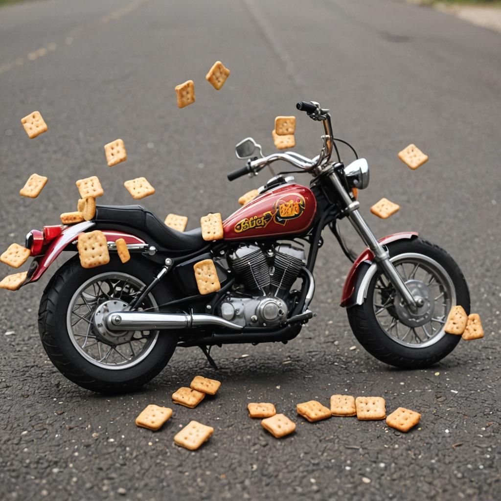 Jebus Crackers Ride a Motorcycle