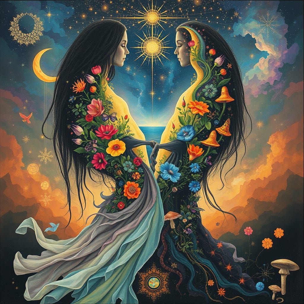 Ethereal Cosmic Dance of Interconnected Minds