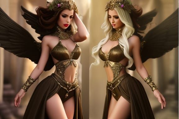 Two Goddesses in a Temple