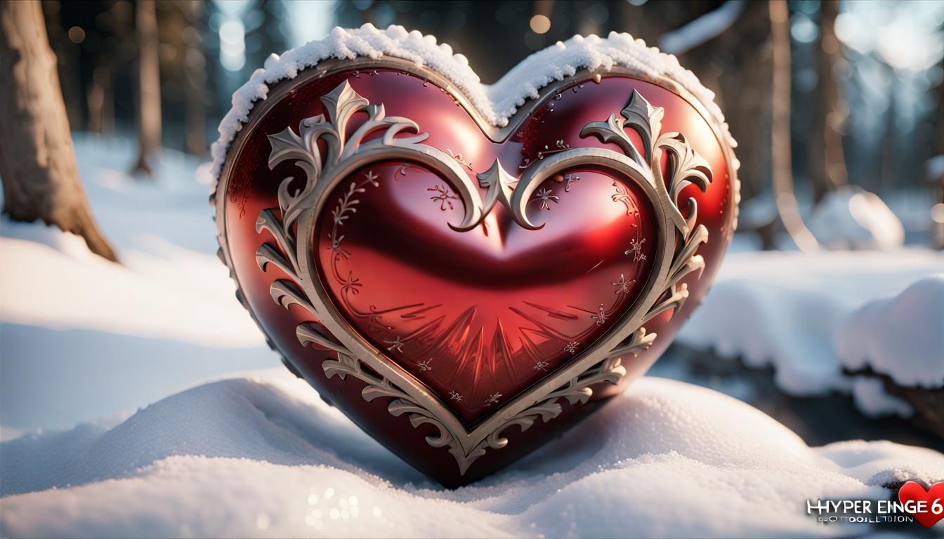 Hyper-Detailed Winter Heart in 8K Resolution