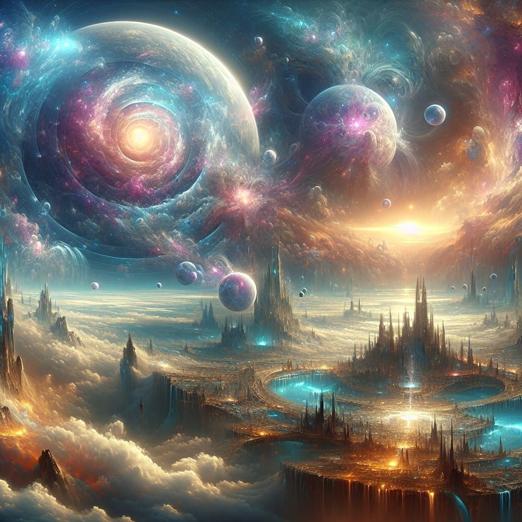 Fantastical Multiverse in a Cinematic Matte Painting