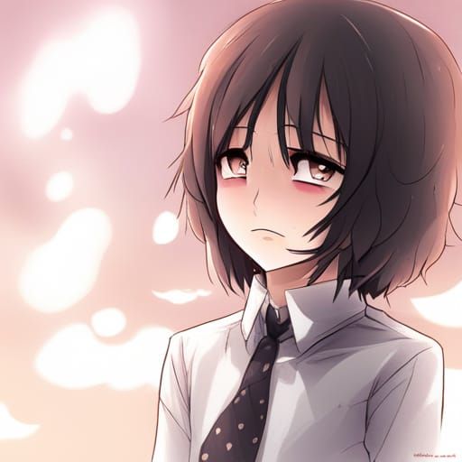 Anime Style Sadness Illustration