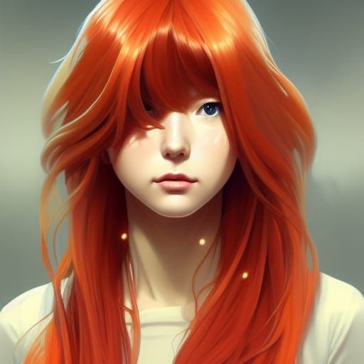 Asuka Langley Soryu Portrait in Art Nouveau Style