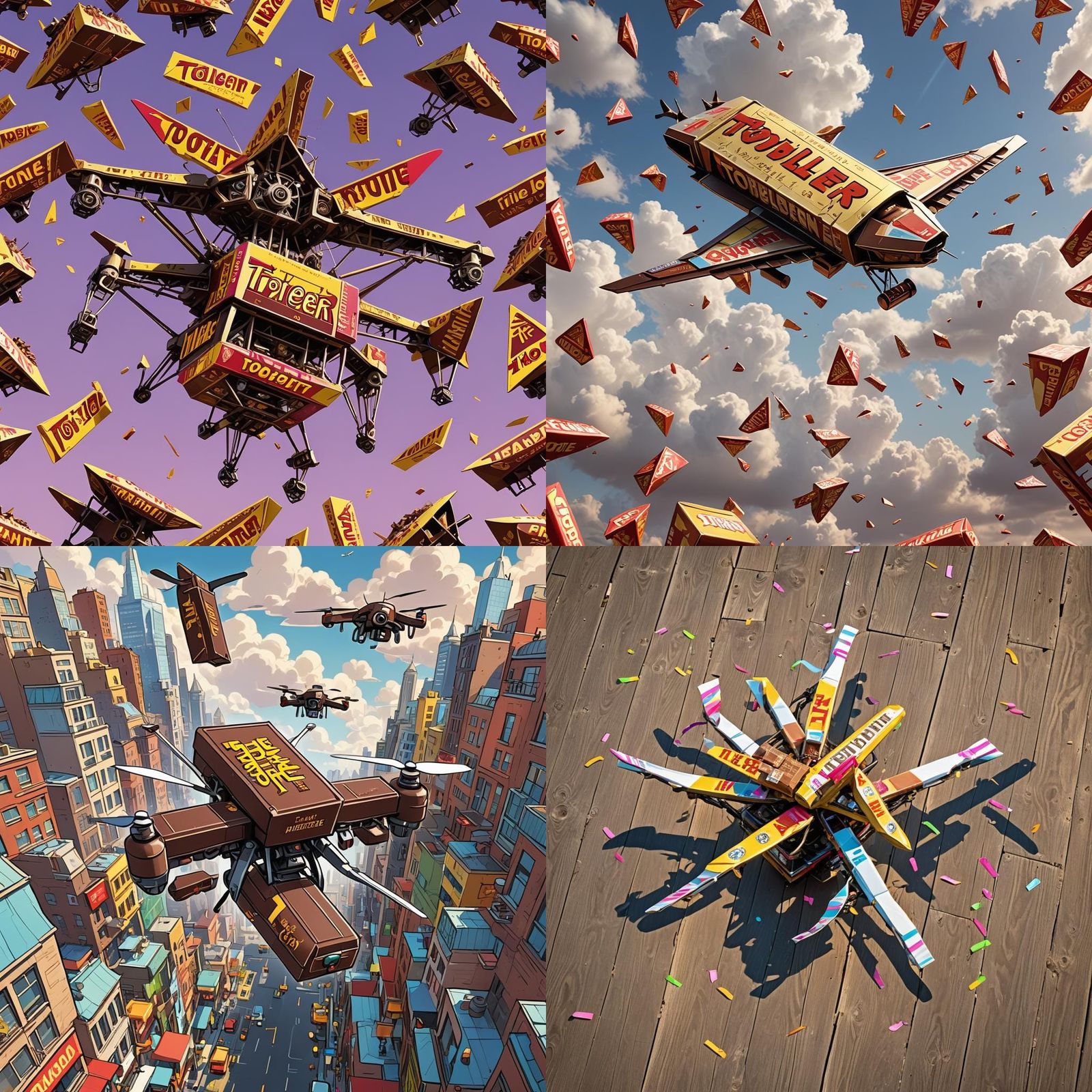 Humorous Giant Toblerone Chocolate Drone