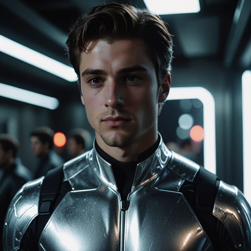 Canadian Superhero in Silver Suit: Cinematic Digital Art