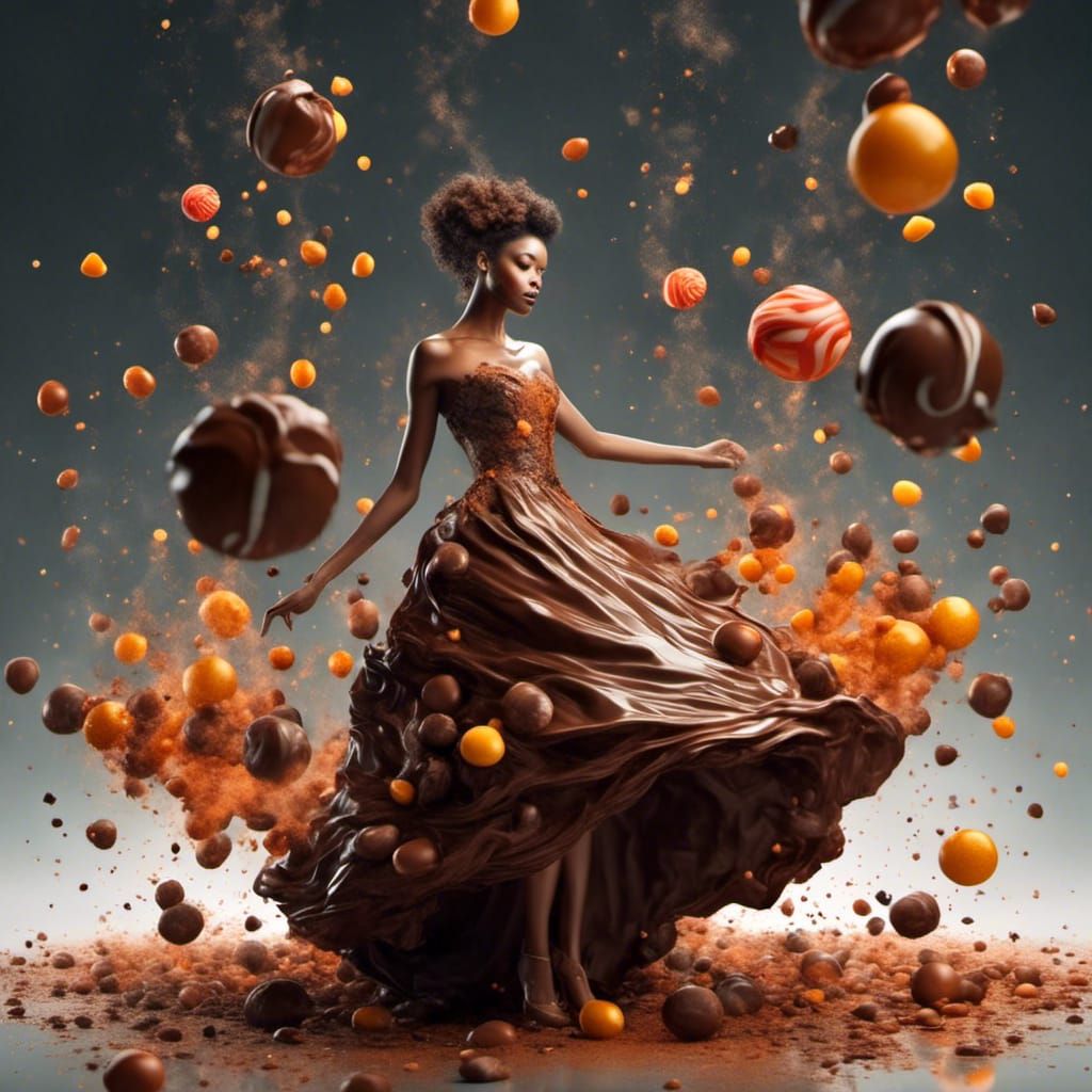 Chocolate and Candy Dress with Volumetric Lighting